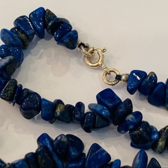 Sterling silver clasp natural stone chip necklace - Picture 4 of 7